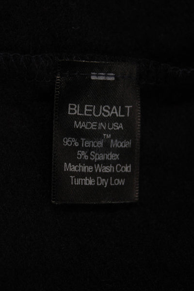 Bleusalt Women Maxi Turtleneck Long Sleeve Black Tencel Modal Dress Size 2