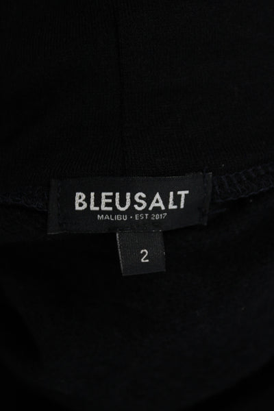 Bleusalt Women Maxi Turtleneck Long Sleeve Black Tencel Modal Dress Size 2