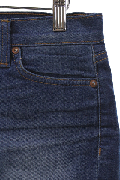 J Brand Women Cut-Off Blue Cotton Shorts Button Closure Size 27