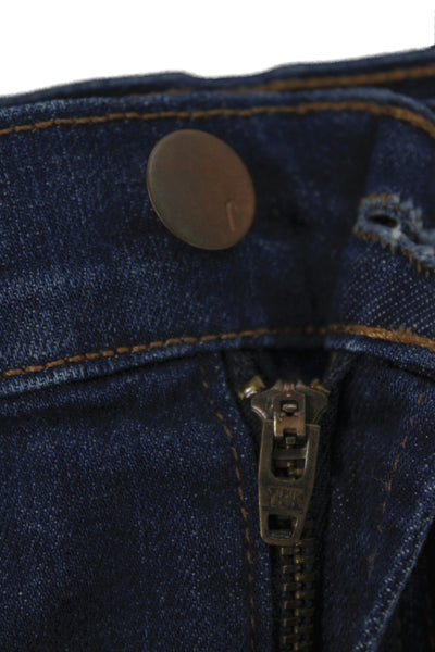J Brand Women Cut-Off Blue Cotton Shorts Button Closure Size 27