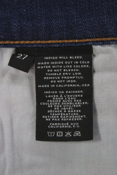 J Brand Women Cut-Off Blue Cotton Shorts Button Closure Size 27