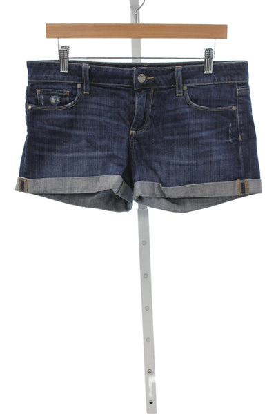 Paige Womens Cut-Off Blue Shorts 99% Cotton Size 28
