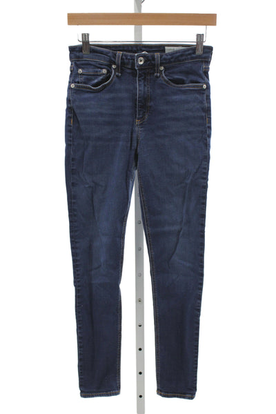 Rag & Bone Womens Skinny Mid Rise Blue Modal Jeans Size 25