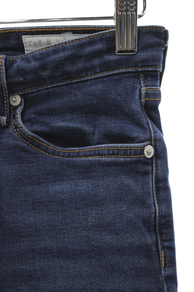 Rag & Bone Womens Skinny Mid Rise Blue Modal Jeans Size 25