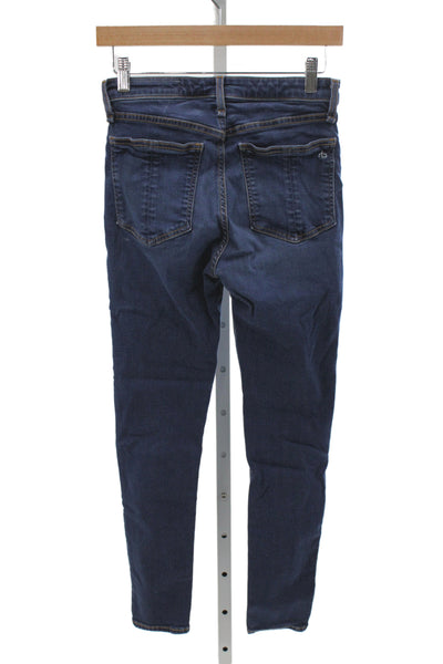 Rag & Bone Womens Skinny Mid Rise Blue Modal Jeans Size 25
