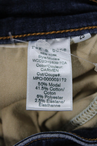 Rag & Bone Womens Skinny Mid Rise Blue Modal Jeans Size 25