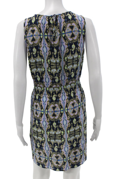 Tibi Womens Blouson Silk Paisley Short Dress Sleeveless Drawstring Size 2