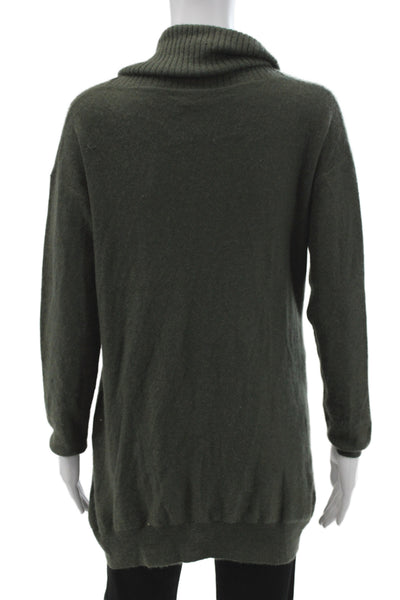 Velvet Womens Cashmere Cowl Neck Pullover Sweater Green Long Sleeve Size M