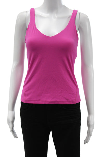 Lululemon Women Basic Sleeveless V-Neck Nylon Athleisure Tank Pink Size S