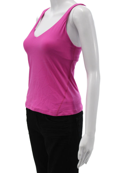 Lululemon Women Basic Sleeveless V-Neck Nylon Athleisure Tank Pink Size S