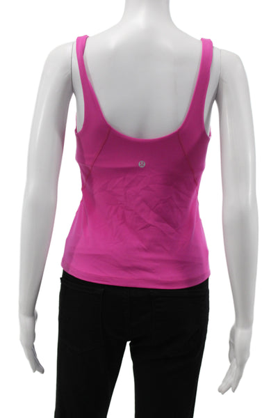 Lululemon Women Basic Sleeveless V-Neck Nylon Athleisure Tank Pink Size S