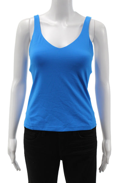 Lululemon Women Basic Tank V-Neck Sleeveless Blue Nylon Size S