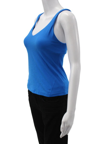 Lululemon Women Basic Tank V-Neck Sleeveless Blue Nylon Size S