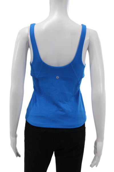 Lululemon Women Basic Tank V-Neck Sleeveless Blue Nylon Size S