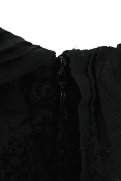 Love Shack Fancy Women Sundress Black One Shoulder Mid-Calf Cotton Size S