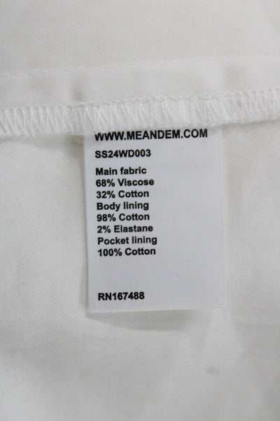 Me + Em Womens Shift Dress White Short Sleeve Round Neck Zip Size 6