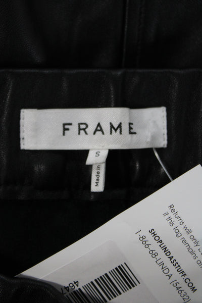 Frame Womens Mini Leather Skirt Black Pull On Size S
