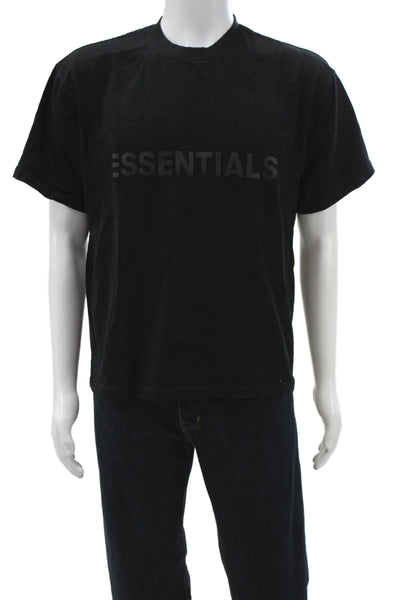 Essentials Mens Basic Black T-Shirt Size S