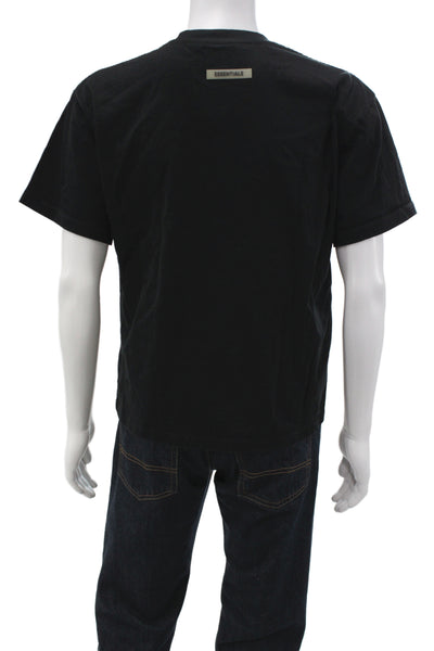 Essentials Mens Basic Black T-Shirt Size S