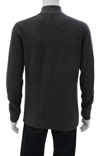Faherty Mens Gray 70% Wool Mock Neck Cardigan Size M