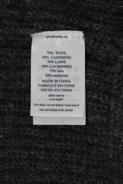 Faherty Mens Gray 70% Wool Mock Neck Cardigan Size M