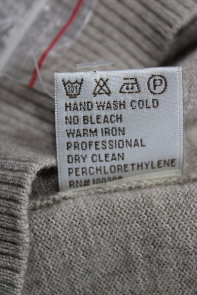 Peter Millar Mens Pullover 100% Merino Mock Neck Beige Long Sleeve Size L