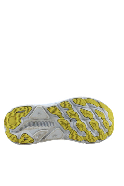 HOKA Womens Clifton 9 Lace Up Running Sneakers White Blue Size  7 B
