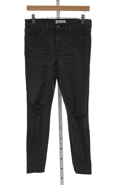 Madewell Women Skinny Black High Rise Jeans Button Fly 26 Inseam Size 28