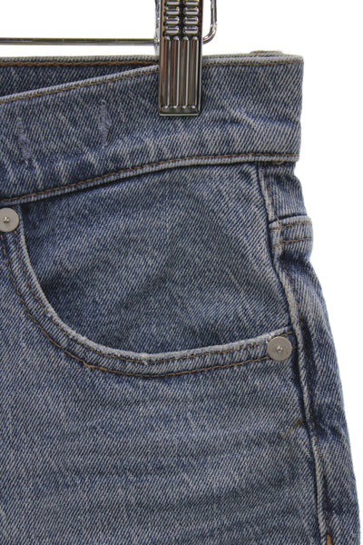 Madewell Women Cropped High Rise Jeans Blue Button Cotton Blend Size 27