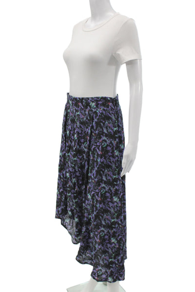 IRO Womens A-Line Long Black Viscose Geometric Skirt Size 38