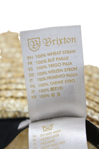 Brixton Womens Wheat Straw Wide Brim Sun Hat Beige Size XS