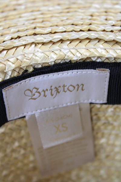 Brixton Womens Wheat Straw Wide Brim Sun Hat Beige Size XS