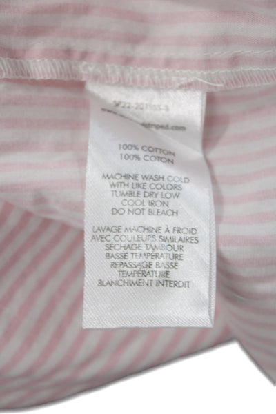 Solid & Striped Women Striped Cotton Collared Button-Up Top Long Sleeve Size S