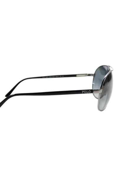 Polo Ralph Lauren Womens Metal Frame Aviator Sunglasses Black 135 mm