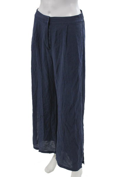 Johnny Was Womens Cropped Silk Pants Blue Pull On Summer Casual Size 2XS
