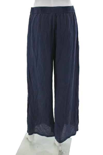 Johnny Was Womens Cropped Silk Pants Blue Pull On Summer Casual Size 2XS