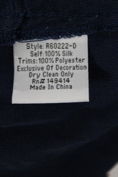 Johnny Was Womens Cropped Silk Pants Blue Pull On Summer Casual Size 2XS