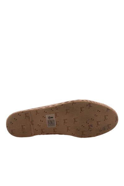 Beek Womens Leather Perforated Ballet Flat Beige Size 8