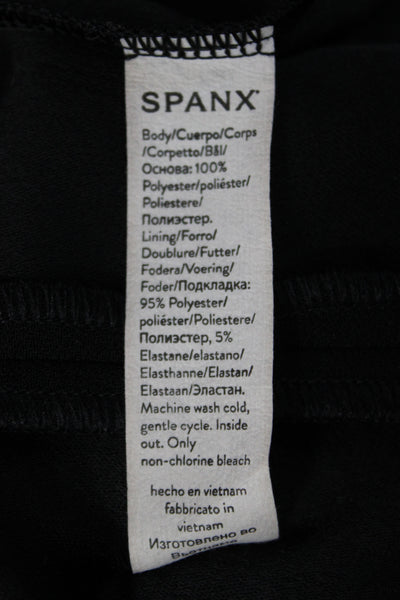 Spanx Womens Black Sleeveless Basic Tank Polyester Zip Round Neck Size M