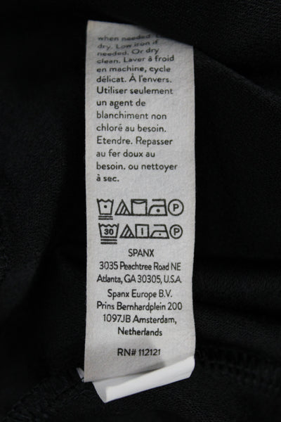 Spanx Womens Black Sleeveless Basic Tank Polyester Zip Round Neck Size M