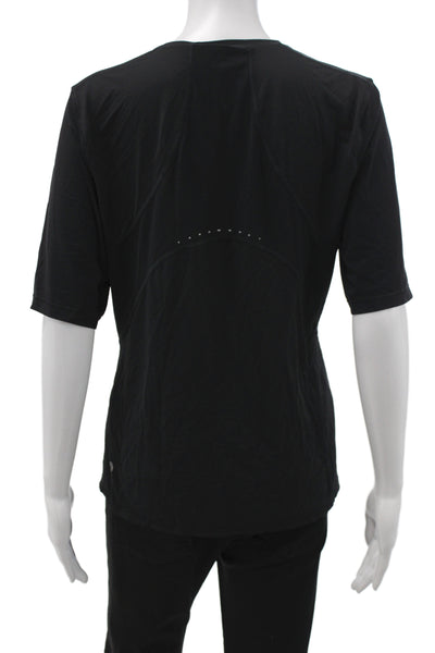 Lululemon Women Basic T-Shirt Black Crew Neck Short Sleeve Athleisure Size 10
