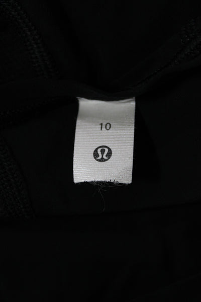 Lululemon Women Basic T-Shirt Black Crew Neck Short Sleeve Athleisure Size 10