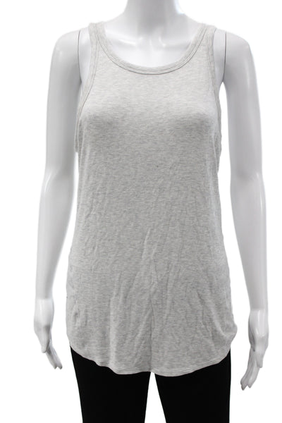 Lululemon Womens Ribbed Scoop Neck Sleeveless Basic Tank Gray Size 10