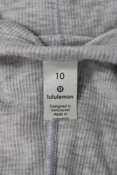 Lululemon Womens Ribbed Scoop Neck Sleeveless Basic Tank Gray Size 10
