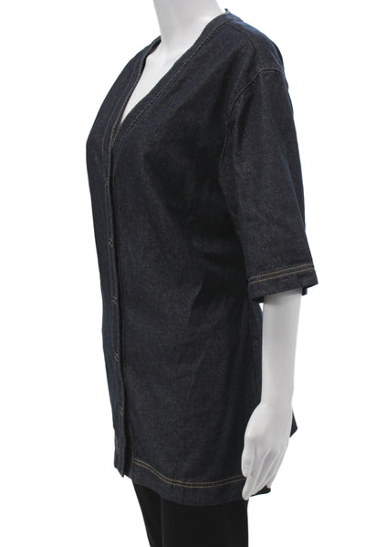 Modern Citizen Women Kimono Jacket Blue Cotton 3/4 Sleeve Size L