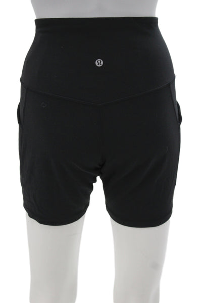Lululemon Womens Athletic Shorts Black Nylon Athleisure Size 10