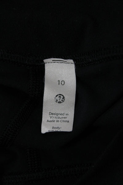 Lululemon Womens Athletic Shorts Black Nylon Athleisure Size 10