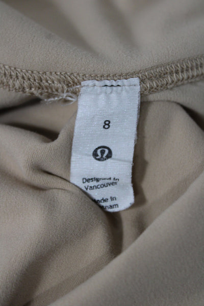 Lululemon Womens Athletic Shorts Beige Nylon Solid Summer Size 8