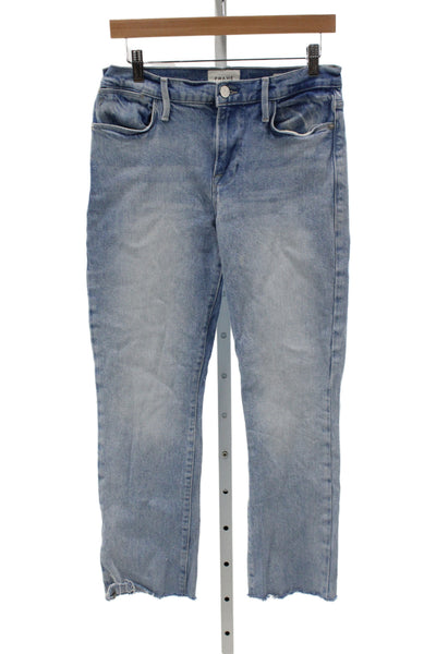 Frame Womens Cropped Blue Mid Rise Jeans Size 28