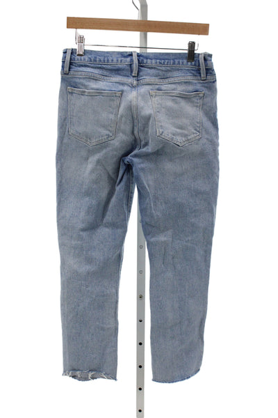 Frame Womens Cropped Blue Mid Rise Jeans Size 28